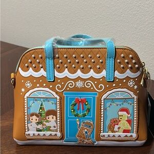 Loungefly Star Wars Gingerbread House Bag with Brown and Blue